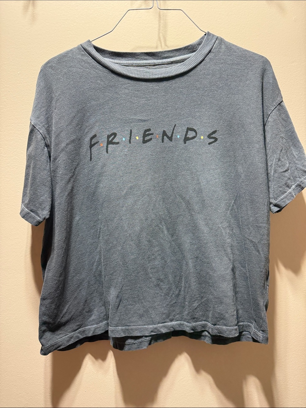 American Eagle Outfitters Women's Charcoal'FRIENDS' Graphic Crop Tee